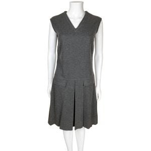 Vintage 1960s Jumper Dress Grey Wool Casual Sportswear Montreal Size M