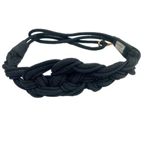 70s Black Braided Wide Knot Cord Belt |M - L - XL - Fashionconservatory.com