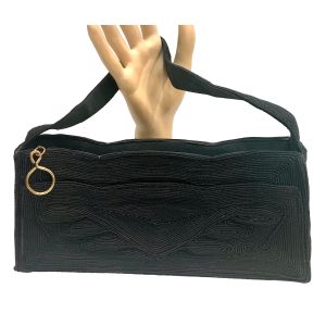 1940s Cordé Handbag | Black Structured Vintage Purse | Rockabilly VLV Style