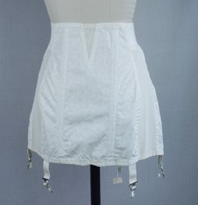 50s NOS White Side Zip Open Bottom Corset, Girdle by Charmode, Sears, Roebuck and Company, W34, XL - Fashionconservatory.com