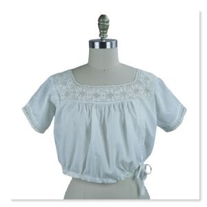 Antique Cotton Nursing Chemise, Camisole, Corset Cover w/ Crochet Trim