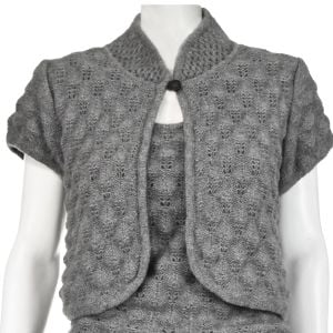 CAROLINA HERRERA Heather Gray Cashmere Twin Set Bolero & Long Tank Top XS/S 2-4 - Fashionconservatory.com