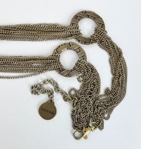 Vintage Calvin Klein Brushed Gold Chain Belt - Fashionconservatory.com