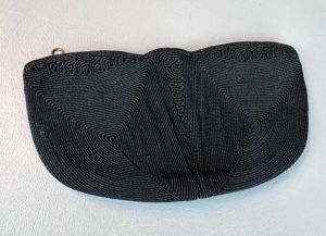 50s Black Corde Clutch Bag, Clutch Purse - Fashionconservatory.com