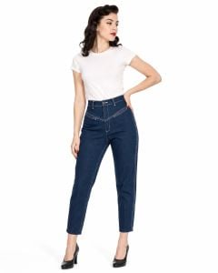 Vintage 70s Gitano High Waist Cigarette Jeans Dark Denim W28
