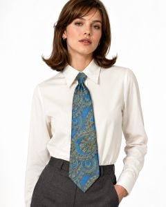 1960s–1970s Pegasus Blue Bronze Abstract Wide Tie - Fashionconservatory.com