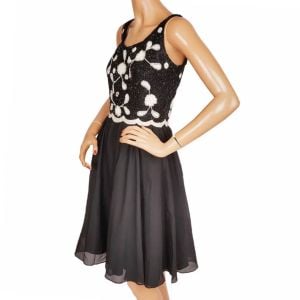 Vintage 60s Black Beaded Party Dress By Daymor - Fashionconservatory.com