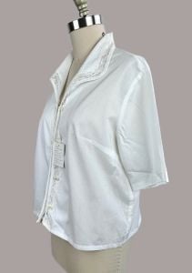 Vintage Deadstock White Lace Cotton Blouse, Sz 40 B44 - Fashionconservatory.com