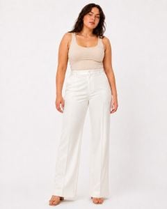 1970s JC Penney White Polyester Flare Pants | 32'' Waist - Fashionconservatory.com