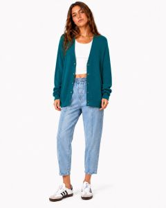 Vintage 80s Puritan Teal Orlon Acrylic Grandpa Cardigan Made USA Mens L - Fashionconservatory.com