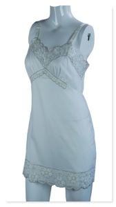 Deadstock 60s White Lace Mini Slip, NWT by Dixie Belle, Sz 36