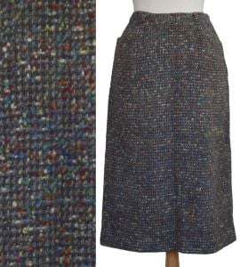 1950s Gray Wool Tweed Day Skirt, Century of Boston, Size Small to Medium - Fashionconservatory.com