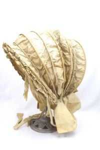Antique Natural Calash Folding Bonnet Cover Civil War Era 1860s