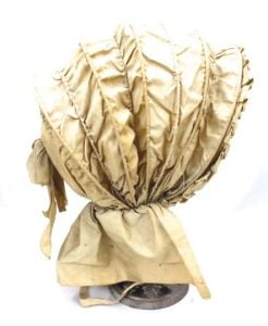 Antique Natural Calash Folding Bonnet Cover Civil War Era 1860s - Fashionconservatory.com