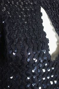 Black sequins 80s mini dress body-con knit by Climax by David Howard | XS - Fashionconservatory.com