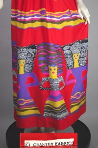 Late 1960s early 70s novelty print halter maxi sundress groovy ladies - Fashionconservatory.com