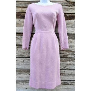 Vintage 1960s Handmade Pink Lurex Wiggle Dress - Fashionconservatory.com