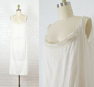1900s Edwardian white bohemian cut out lace cotton lawn dress . medium large
