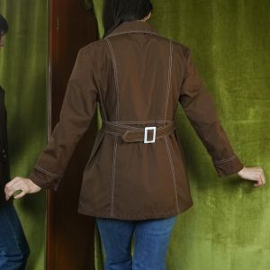 60s Mod Belted Canvas Shirt Jacket - Fashionconservatory.com