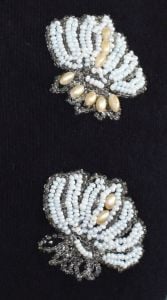 1950s Hand Beaded Cardigan Sweater in Black, Size XS to S - Fashionconservatory.com