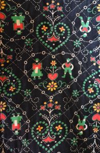 Vintage 50s Quilted Cotton Circle Skirt and Blouse Set, Folkloric Print, Size Medium - Fashionconservatory.com