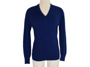 1960s High Content Angora Long Sleeve V-Neck Sweater by Ernst Engel, Size Small - Fashionconservatory.com