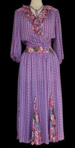 1980s Mixed Print Assorti Susan Freis Peasant Style Dress, Size 1X, XXL - Fashionconservatory.com