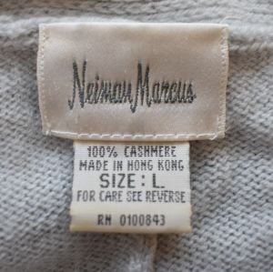 1980s Neiman Marcus Silver Gray Cashmere Maxi Dress, Size L to Extra Large - Fashionconservatory.com