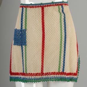 1930s Apron Depression Era Half Apron Knit Crochet Cooking Gift