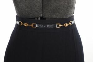 1970s Navy Blue Wool Classic Celine Midi Skirt - Fashionconservatory.com