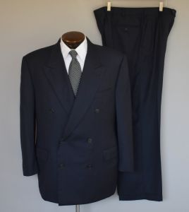 90s Belvest Textured Men's Two Piece Double Breasted Blazer and Pants Suit