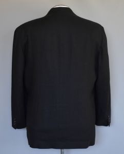 90s Black Minimalist Men's Linen Sport Coat by DKNY - Fashionconservatory.com