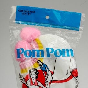 1970s Pink and Yellow Pom-Pom Tennis Socks - Fashionconservatory.com