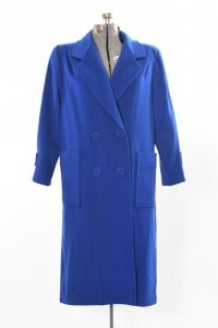 Late 80s Early 90s True Blue Boxy Wool Coat