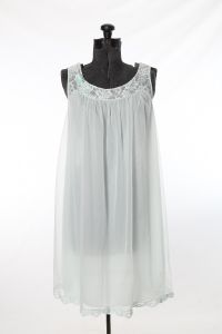 1960s Pale Green Sheer Sleeveless Babydoll Nightgown - Fashionconservatory.com