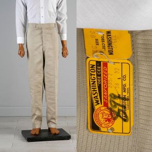 1950s Large Deadstock Tan Workwear Pants by Washington Dee Cee 
