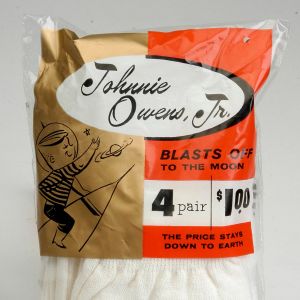 1950s Kids Socks 4 Pair in Package White Cotton Comfort Socks Johnnie Owens Jr Atomic Space Age