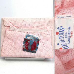 1960s Semi Sheer Panties NOS Pink Cotton Mesh Underwear Shrunk to Fit Lingerie