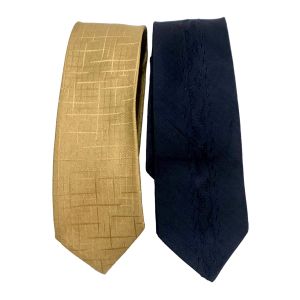 Lot of 2 50s Rockabilly Skinny Silk Neckties