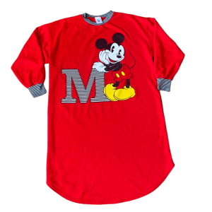 Vintage Mickey Mouse Disney Sweatshirt Dress Red Black White M Souvenir Gift