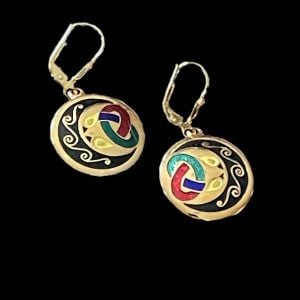Celtic Style Enameled Earrings Inspired by the Book of Kells