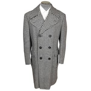 Vintage 1960s 70s Herringbone Tweed Coat Overcoat Eaton’s Men’s Shops Sz L