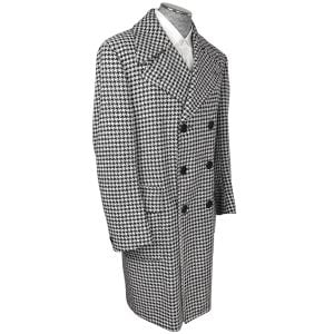 Vintage 1960s 70s Herringbone Tweed Coat Overcoat Eaton’s Men’s Shops Sz L - Fashionconservatory.com