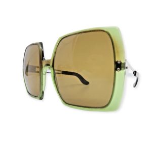 Vintage 1960s Oversized Mod Sunglasses, Green, Original Glass Lenses, SO FAB! - Fashionconservatory.com