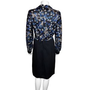 Vintage 1960s Day Dress Made in England Floral Print Size 42 - Fashionconservatory.com