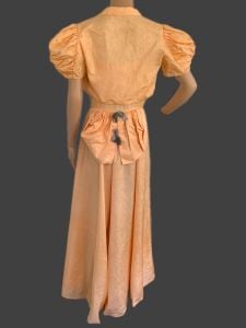 40s Formal Gown Peach Moire Long Party Dress 28 Waist - Fashionconservatory.com