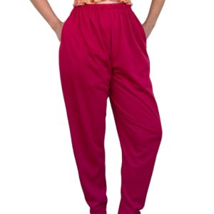 Vintage 80s Dark Pink Elastic Waist Pants S M
