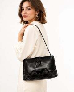 1980s Silvano Biagini Black Patent Leather Shoulder Bag / Clutch - Fashionconservatory.com