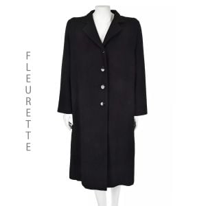 FLEURETTE of CALIFORNIA Vintage Classic Black Cashmere Overcoat SZ 4-6