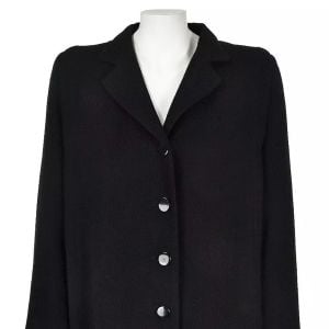 FLEURETTE of CALIFORNIA Vintage Classic Black Cashmere Overcoat SZ 4-6 - Fashionconservatory.com